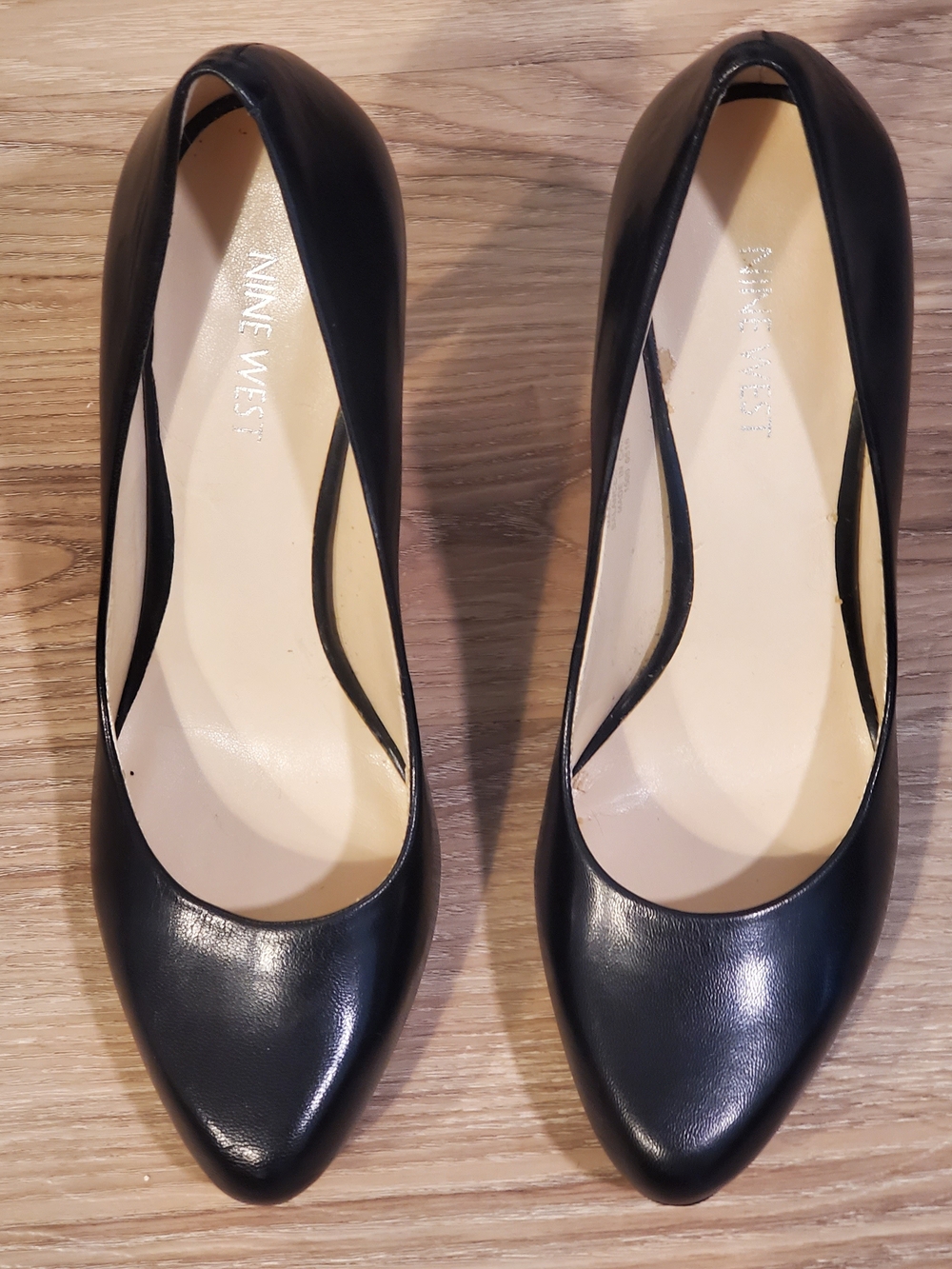 Nine West ROCHA Leather Black Platform Pumps, Women's Size 8.5